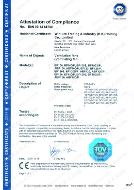 CE (EMC) issued by TUV